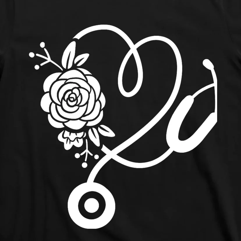 Stethoscope Flower Doctor Nurse Rn Pa T-Shirt