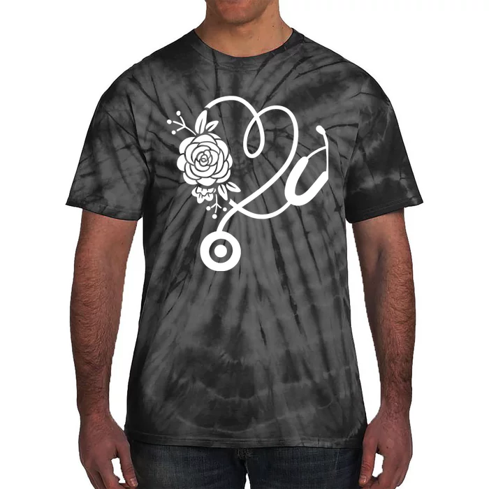 Stethoscope Flower Doctor Nurse Rn Pa Tie-Dye T-Shirt