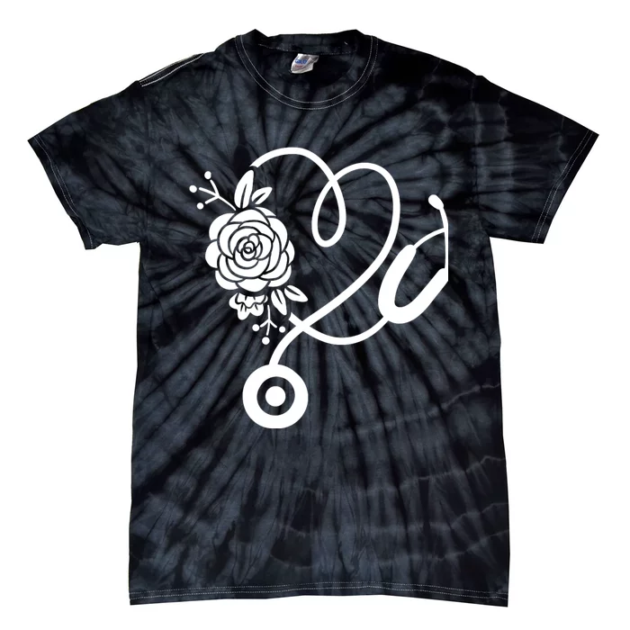 Stethoscope Flower Doctor Nurse Rn Pa Tie-Dye T-Shirt