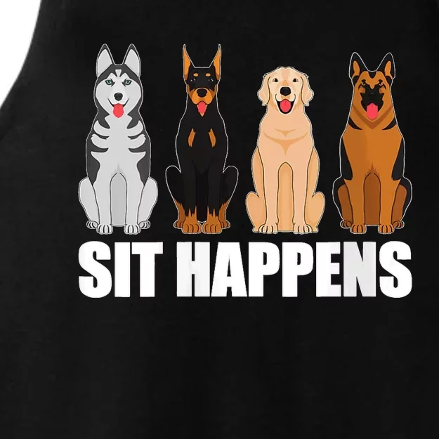 S Funny Dog Training Art For Dog Lover Puppy Pet V Neck Ladies Tri-Blend Wicking Tank