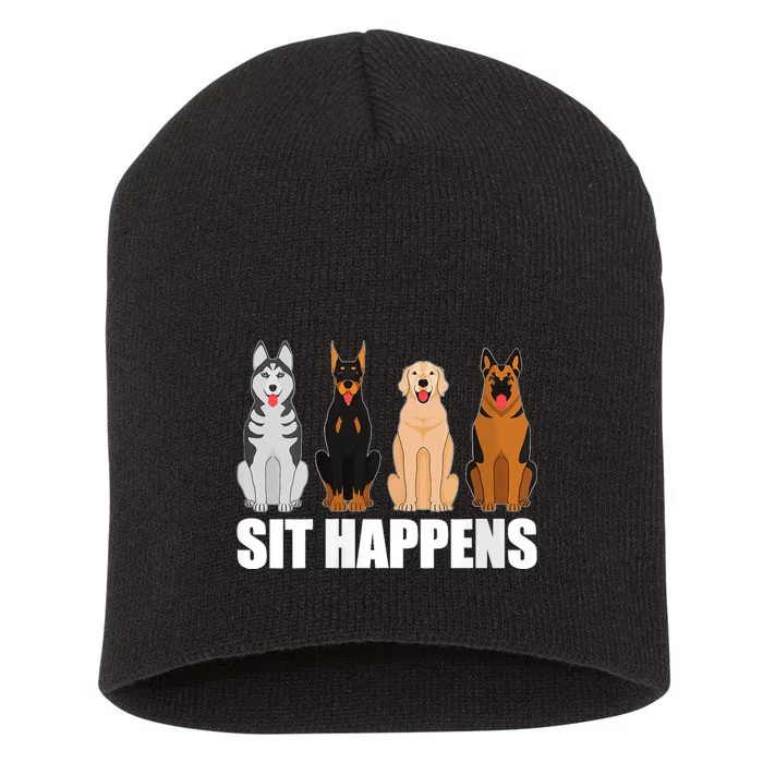 S Funny Dog Training Art For Dog Lover Puppy Pet V Neck Short Acrylic Beanie