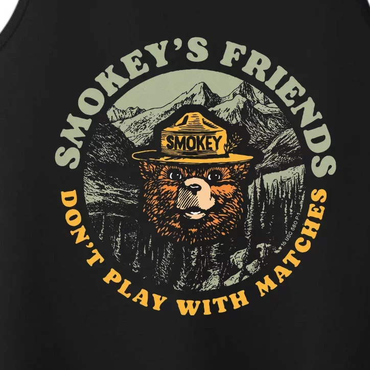 Smokeys Friends Dont Play With Matches Retro Performance Tank