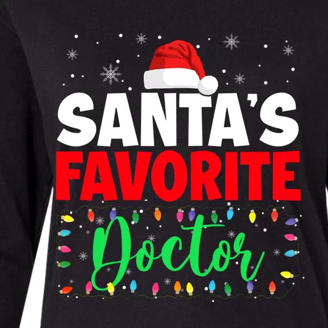 SantaS Favorite Doctor Christmas Lights Santa Lover Gift Womens Cotton Relaxed Long Sleeve T-Shirt