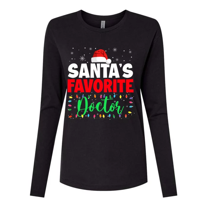 SantaS Favorite Doctor Christmas Lights Santa Lover Gift Womens Cotton Relaxed Long Sleeve T-Shirt