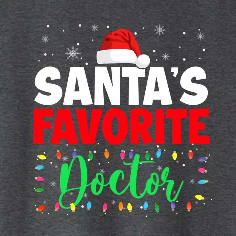 SantaS Favorite Doctor Christmas Lights Santa Lover Gift Women's Crop Top Tee