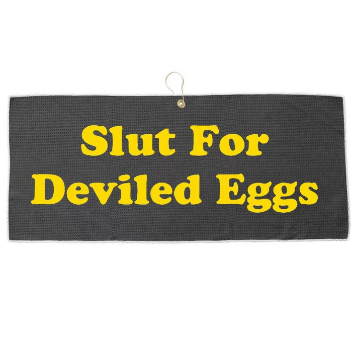 Slut For Deviled Eggs Funny quotes Gag Gift Large Microfiber Waffle Golf Towel