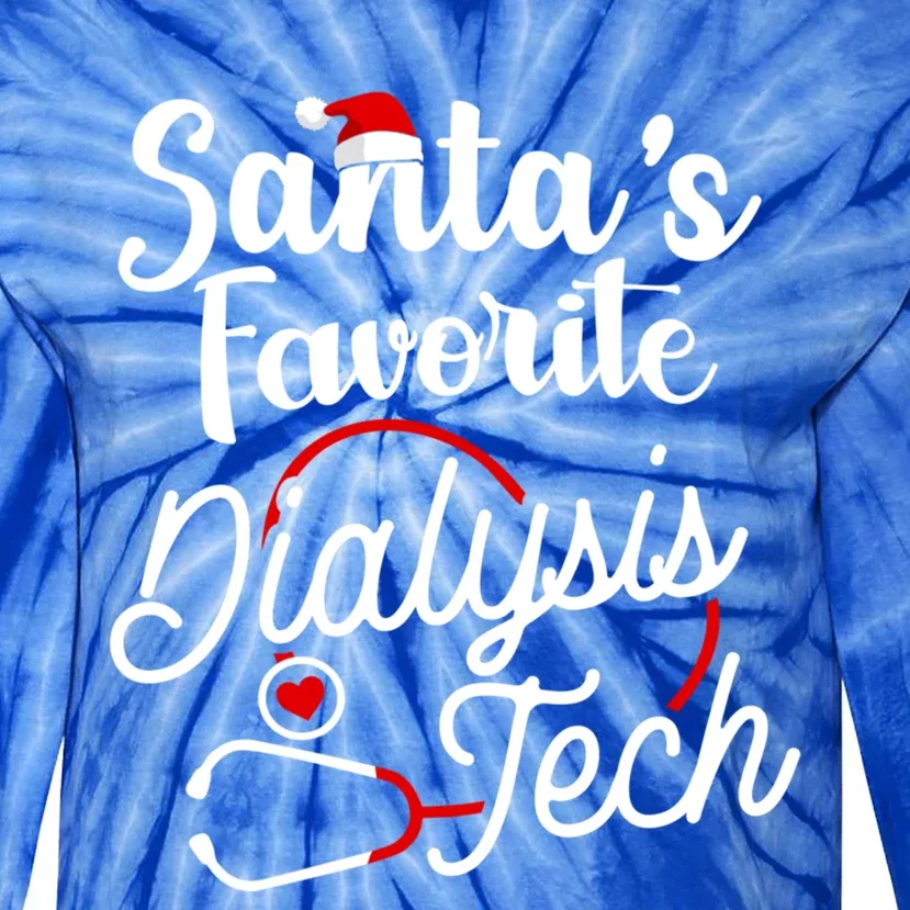 Santa's Favorite Dialysis Tech Gift Tie-Dye Long Sleeve Shirt