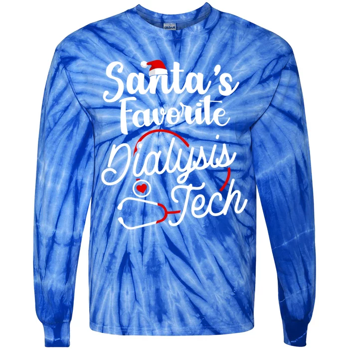 Santa's Favorite Dialysis Tech Gift Tie-Dye Long Sleeve Shirt