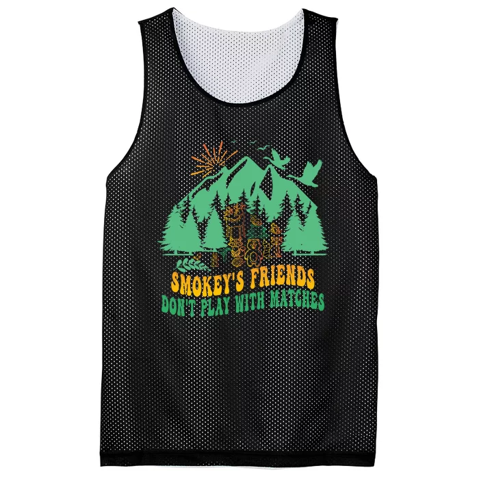 Smokey's friends don't play with matches funny saying Mesh Reversible Basketball Jersey Tank