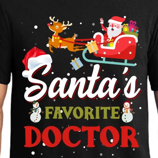 SantaS Favorite Doctor Christmas Pajamas Funny Funny Gift Cute Gift Pajama Set