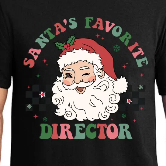 SantaS Favorite Director Retro Groovy Santa Face Christmas Gift Pajama Set