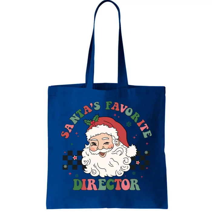 SantaS Favorite Director Retro Groovy Santa Face Christmas Gift Tote Bag