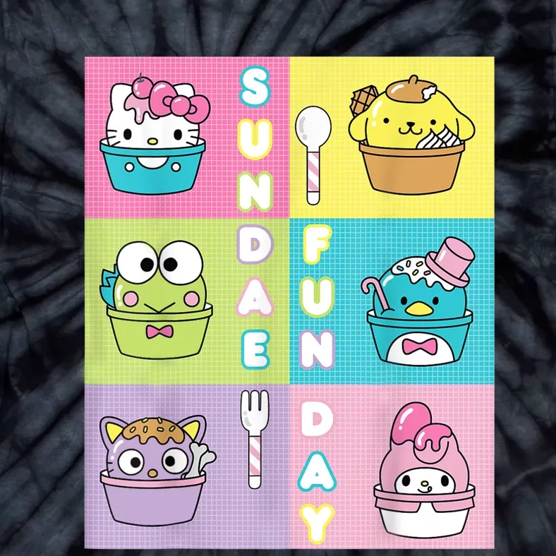 Sundae Fun Day Ft. Sanrio Characters Ice Cream Dessert Tie-Dye T-Shirt