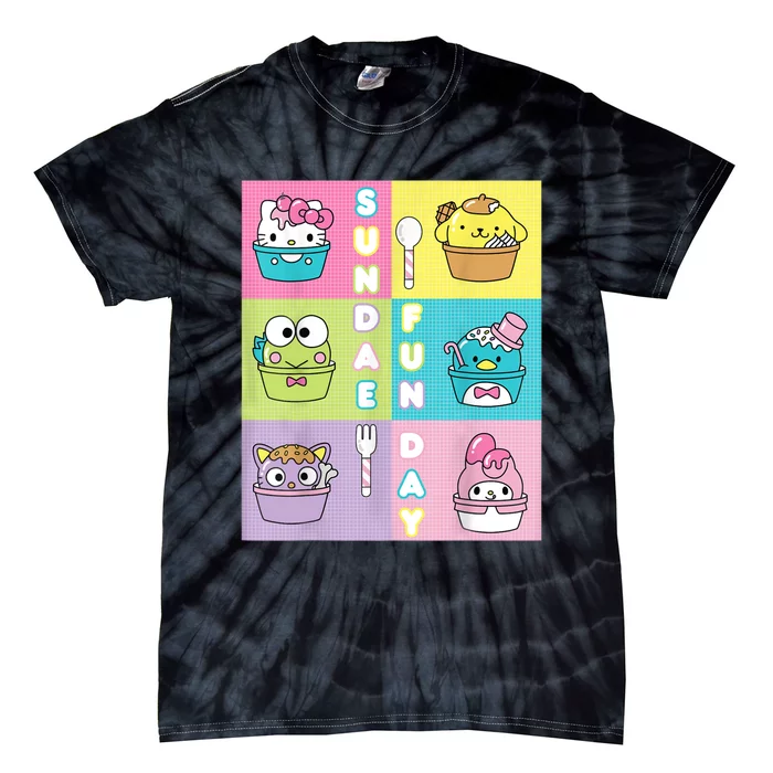 Sundae Fun Day Ft. Sanrio Characters Ice Cream Dessert Tie-Dye T-Shirt