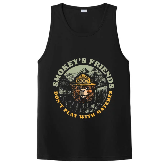 Smokeys Friends Dont Play With Matches Retro Performance Tank