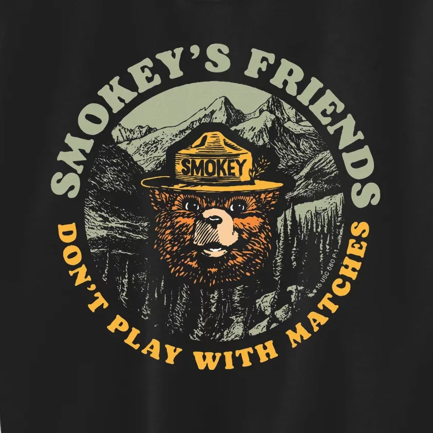 Smokeys Friends Dont Play With Matches Retro Kids Sweatshirt