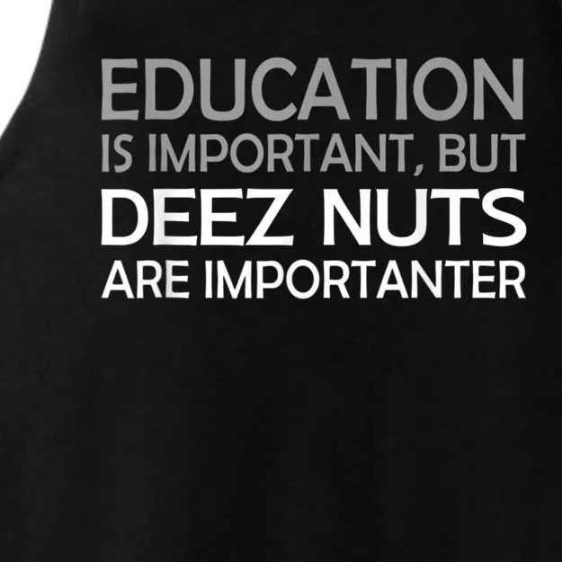 Sarcastic Funny Deez Nuts Ladies Tri-Blend Wicking Tank