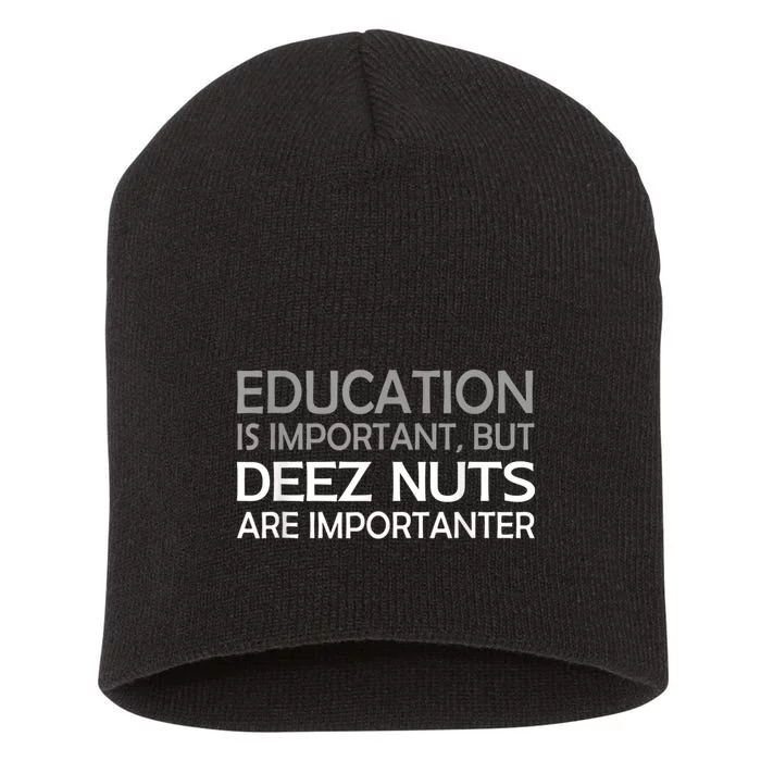 Sarcastic Funny Deez Nuts Short Acrylic Beanie