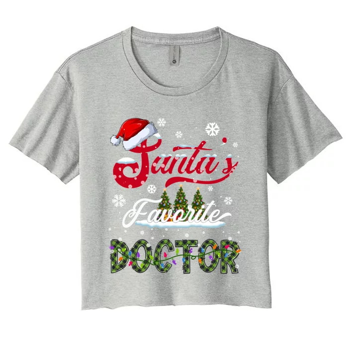 SantaS Favorite Doctor Family Matching Group Christmas Gift Women's Crop Top Tee