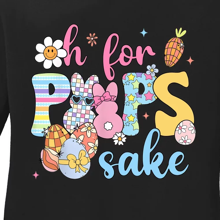 Sake Funny Easter Bunny Print Glasses Happy Easter Ladies Long Sleeve Shirt