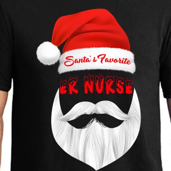 SantaS Favorite Er Nurse Funny Christmas Xmas Gift Pajama Set