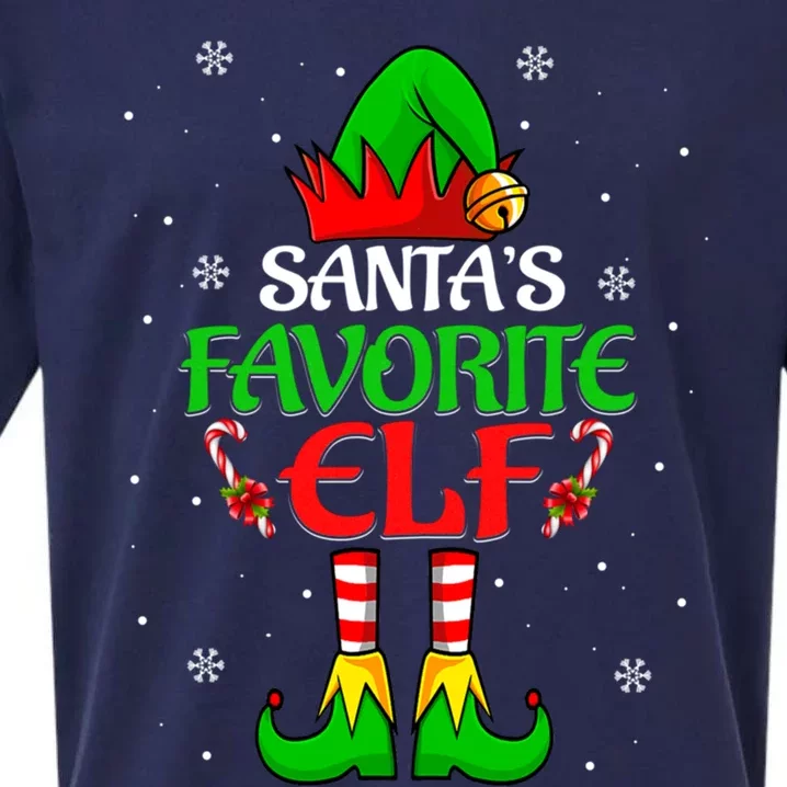 SantaS Favorite Elf Group Matching Family Christmas Cute Gift Sueded Cloud Jersey T-Shirt