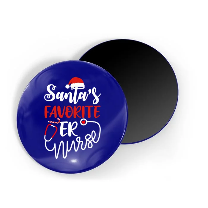 SantaS Favorite Er Nurse Gift Funny Christmas Nurse Funny Gift Magnet