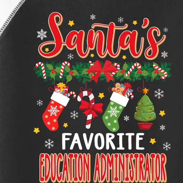 SantaS Favorite Education Administrator Santa Hat Xmas Toddler Fine Jersey T-Shirt