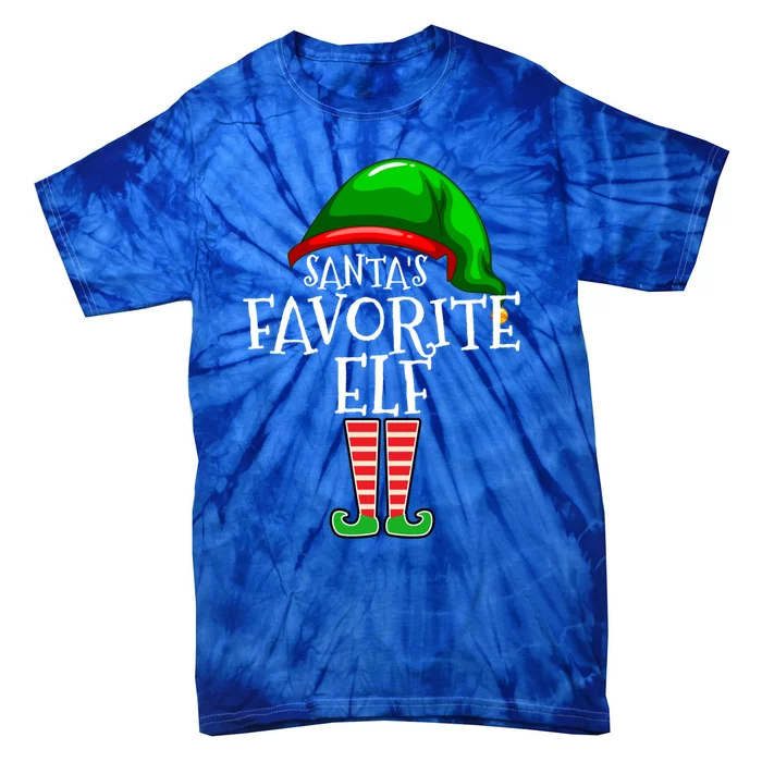 SantaS Favorite Elf Group Matching Family Christmas Gift Tie-Dye T-Shirt