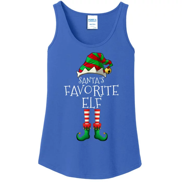 SantaS Favorite Elf Group Matching Family Christmas Gift Ladies Essential Tank