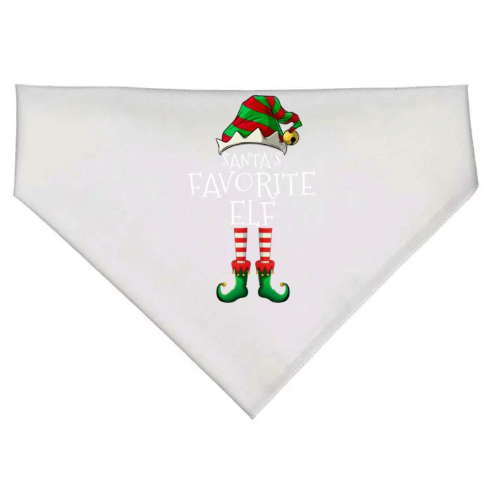 SantaS Favorite Elf Group Matching Family Christmas Gift USA-Made Doggie Bandana