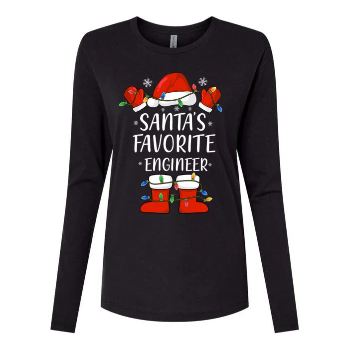 SantaS Favorite Engineer Santa Hat Christmas Light Great Gift Womens Cotton Relaxed Long Sleeve T-Shirt