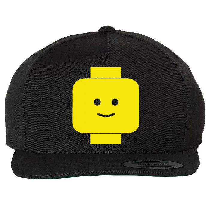 Smily Face Expression Lego Head Wool Snapback Cap