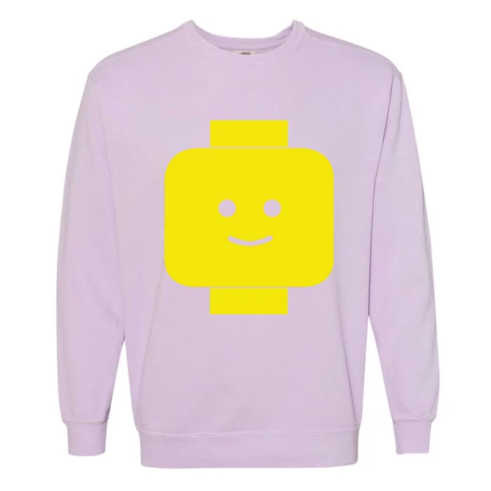 Smily Face Expression Lego Head Garment-Dyed Sweatshirt