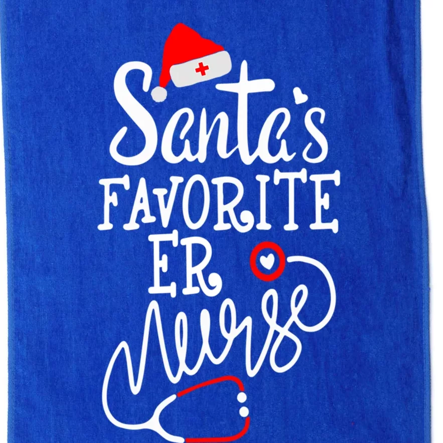 Santas Favorite Er Nurse Christmas Santa Cool Gift Platinum Collection Golf Towel