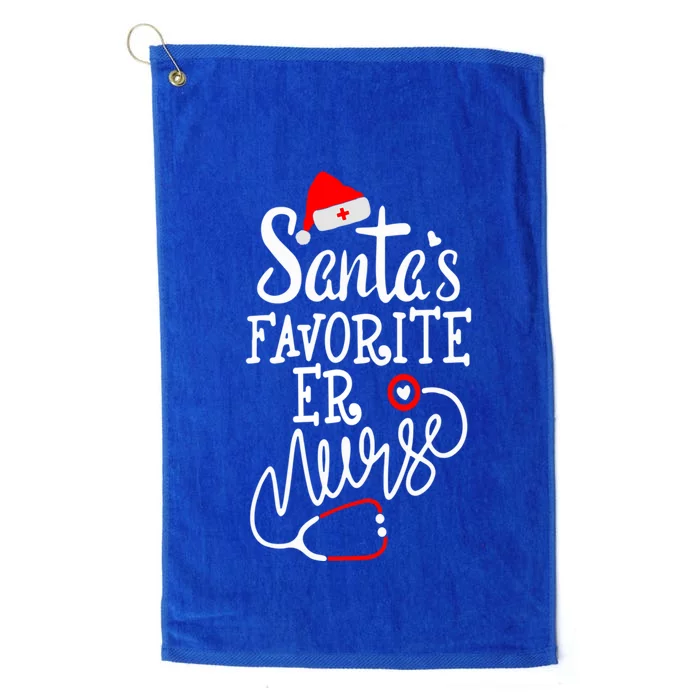 Santas Favorite Er Nurse Christmas Santa Cool Gift Platinum Collection Golf Towel