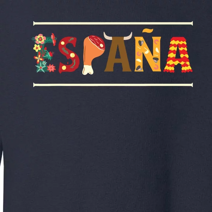 Spanish Fiesta Espana Bull Spanish Flower Spain Flag Spain Toddler Sweatshirt