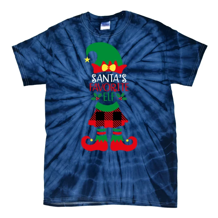 Santa's Favorite Elf Cute Christmas Holiday Tie-Dye T-Shirt