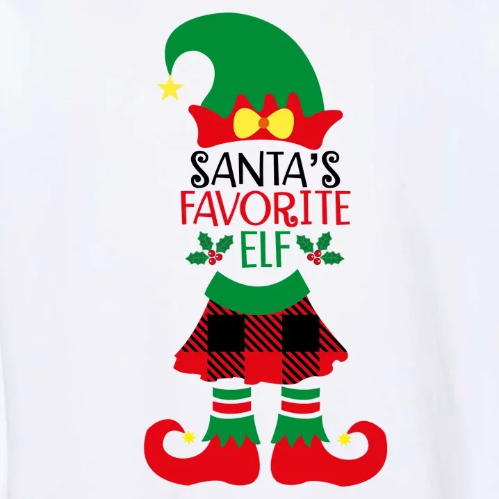 Santa's Favorite Elf Cute Christmas Holiday Garment-Dyed Sweatshirt