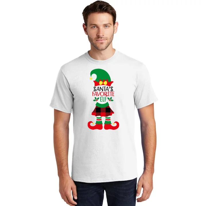 Santa's Favorite Elf Cute Christmas Holiday Tall T-Shirt