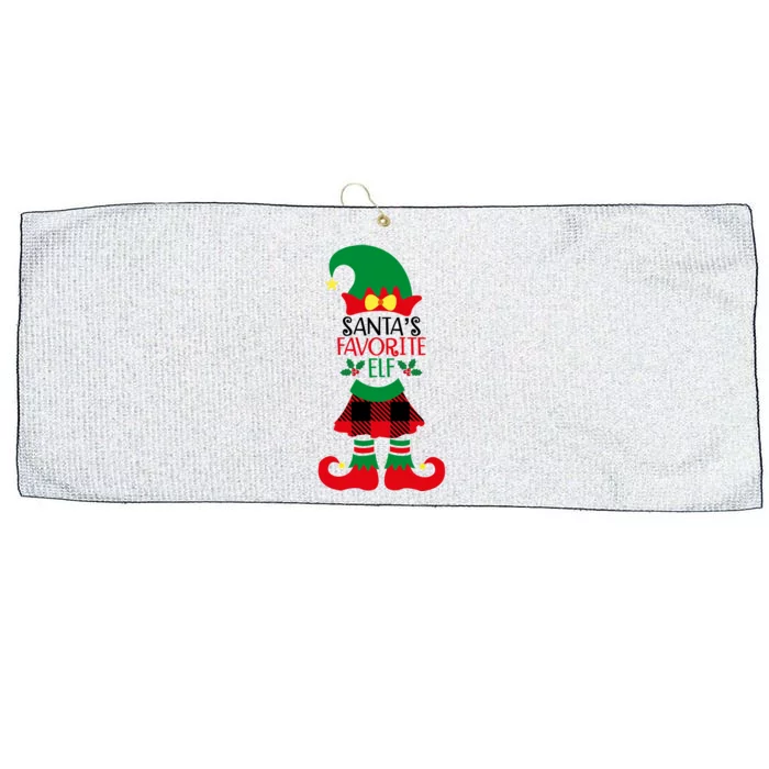 Santa's Favorite Elf Cute Christmas Holiday Large Microfiber Waffle Golf Towel