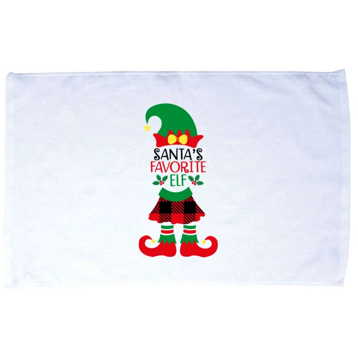 Santa's Favorite Elf Cute Christmas Holiday Microfiber Hand Towel