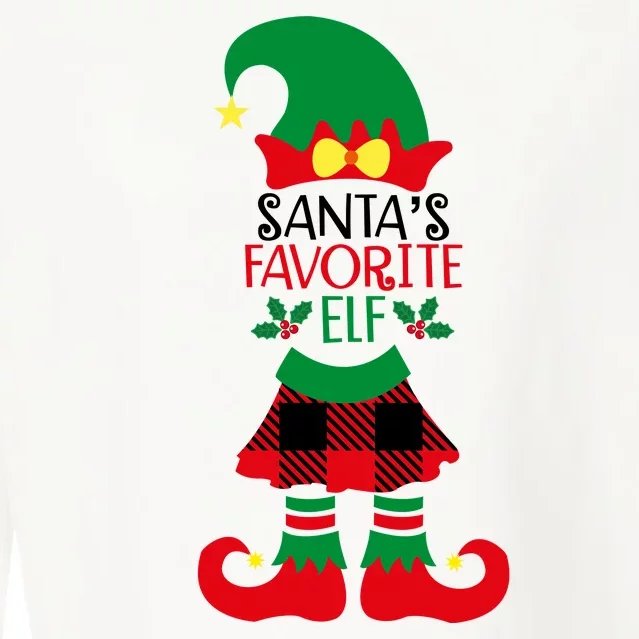 Santa's Favorite Elf Cute Christmas Holiday Cropped Pullover Crew