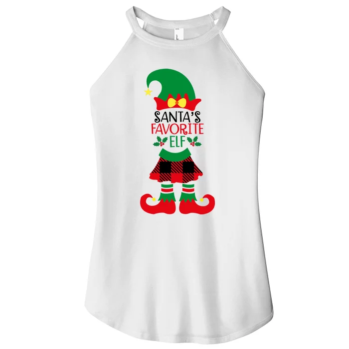 Santa's Favorite Elf Cute Christmas Holiday Women’s Perfect Tri Rocker Tank