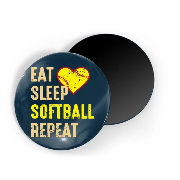 Softball Funny Eat Sleep Softball Repeat Girl Softball Magnet