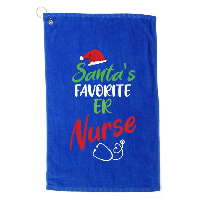 Santas Favorite Er Nurse Christmas Nursing Funny Gift Platinum Collection Golf Towel