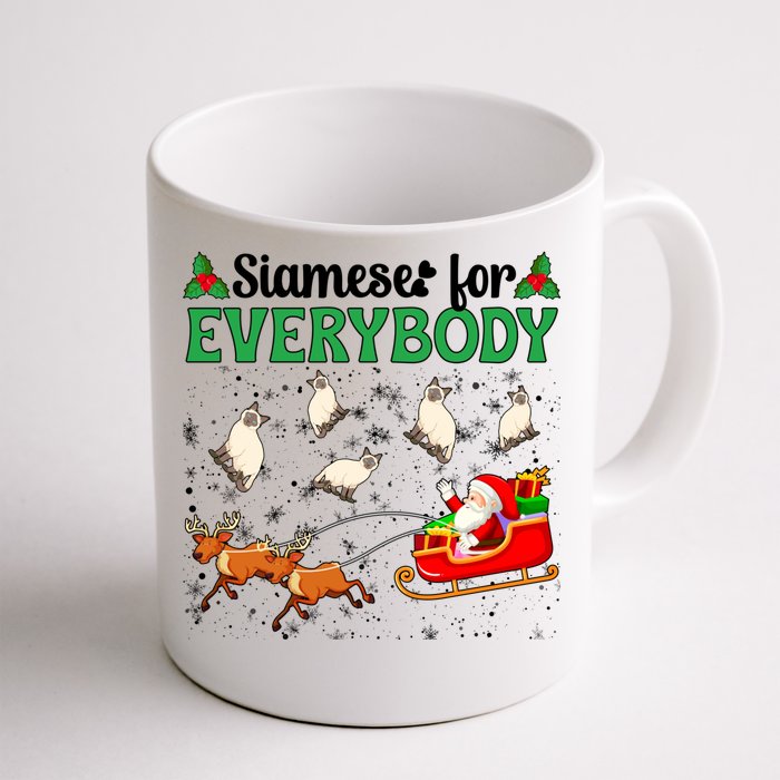 Siamese For Everybody Christmas Siamese Cat Xmas Party Funny Gift Front & Back Coffee Mug