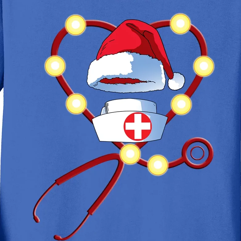 Santas Favorite Er Nurse Merry Christmas Celebration Great Gift Kids Long Sleeve Shirt