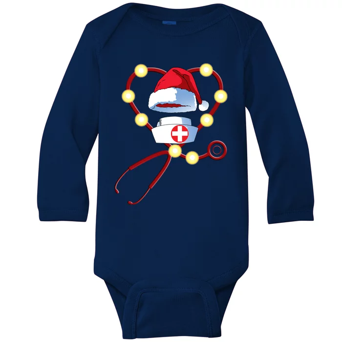 Santas Favorite Er Nurse Merry Christmas Celebration Great Gift Baby Long Sleeve Bodysuit