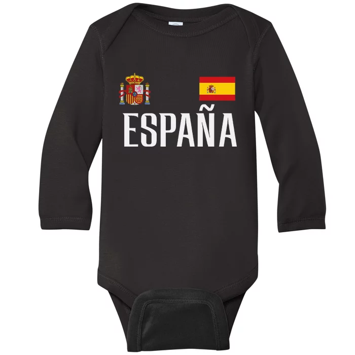 Spain Flag Espana Football Soccer Fan Baby Long Sleeve Bodysuit